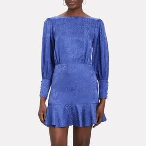 Intermix Nicola Long Sleeve Purple Silk Dress Size 0 $328 NWT